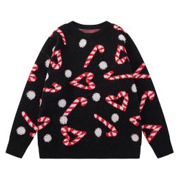 Pullovers LACIBLE Christmas Elements Jacquard Sweater 2023 New Christmas Sweater Winter Outdoor Loose Casual Pullover Men Women Sweater