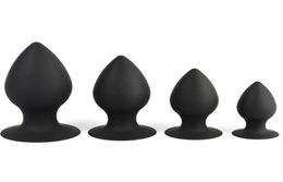 Small Medium Large Extra Large Black Silicone Butt Plug Anal Plug Ass Stimulate Massage Anal Sex Toy Adult Games For Couples S7099648