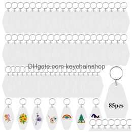 Keychains & Lanyards Keychains 85 Pcs Keychain Blank Motel Double Sided Heat Transfer Ornaments Sublimation Key Tags Drop Delivery Fa Dhcwg