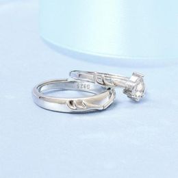 Wedding Rings Mozanstone Unique Deer Pair Couple Ring Set Original Lovers Design Valentine39S Day Gift Unisex Girl Friend Jewel6864613