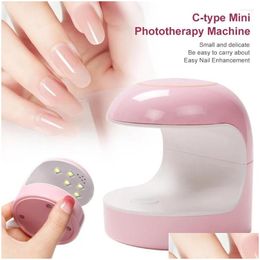 Nail Dryers Mini Egg-Shaped Lamp Uv/Led Drying Portable Single Fingernail Polish Glue Baking Manicure Accessories Drop Delivery Dh9Tz