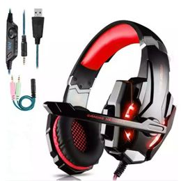 KOTION EACH G9000/G9600 Gaming Headset Casque Deep Bass Stereo Game Headphone with Microphone LED Light for PS4 Laptop PC Gamer