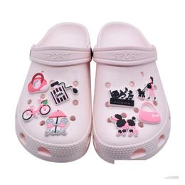 Shoe Parts Accessories 28 Style Cartoon Girl Clog Charms Flower Bracelet Wristband Decoration Diy Shoecharms Buckle Drop Delivery S Dhahz