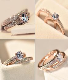 Luxury SONA CZ Diamond Engagement Rings Set 925 Sterling Silver Ring For Women Band Wedding Rings Promise Bridal Jewelry Szie 4129377097