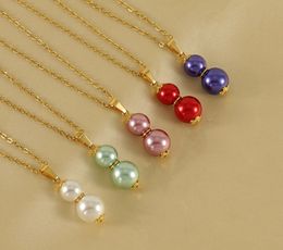 Fashion Bead Gourd Necklace With Pearls Made With 18k Stainless Steel Ideal For Fashion Forward Women