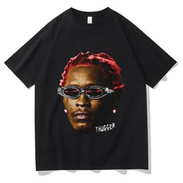 Designer Rapper Young Thug Green Rare Graphic Tee Shirt Male Hip Hop Retro Short Sleeve T-shirts Men Women 100% Cotton Oversized T Shirt