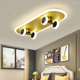 Ceiling Lights Nordic LED Light Creative Designer Children's Room Lighting Modern Boy Girl Living Bedroom Skateboard Decor Lamp