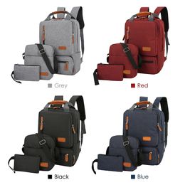 3pcs Backpack Set Women Men Laptop Shoulder Bag Small Pocket for Travel School Business Work College Fits Up to 145in 240229