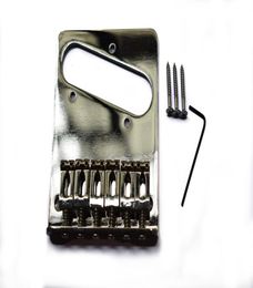 One Piece Chrome 6 Flate Style Saddle Guitar Bridge for Electric Guitar Accessories and Parts DIY8304720