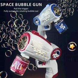 Novelty Games Baby Bath Toys Automatic Bubble Gun Shooting Game Maker Childrens Electric Generator Bathroom Outdoor Party Q240307