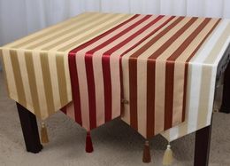New Stripe Long Linen Christmas Table Runner Cotton Table Cloth Rectangular Dining Table Mat Modern Simple Coffee Pads 230x33 cm2436774