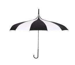 Black And White Rain Umbrella Women Big Large Long Handle Gothic Classical Windproof Tower Pagoda Style Quick Delivery6236357