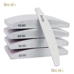 Nail Files 100Pcs/Pack Buffer File Set Professional 80/80 Grit Nail Files Lime A Ongle Art Care Salon Manicure Tools Accessories Drop Dh8Aa