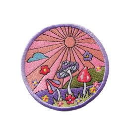 Colourful Mushroom Embroidery Patches Iron on Patches Embroidered Appliques for Garment Jackets T-shirts Bags Cartoon