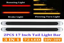 2pcs 1030V Truck Trailer 72 LEDs Flowing Brake Turn Signal Tail Side Marker Light mutifunction car Truck Trailer Running Light9362300