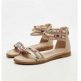 Top Summer Sandal Women Flat Roman Shoes Womens Fashion Casual Sandals Holiday Travel Beach Sandles Heels 240228