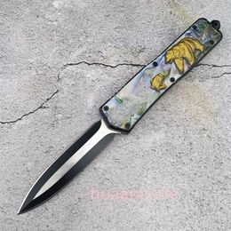 4 Models Micr Double Action Automatic Tactical Knife Zinc Alloy 3D Carving Totem Handle Outdoor Hunting EDC Combat Military Knives 3300 15535 9400 3200 3400 4850 4600