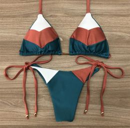 Set Women Sexy Bikini Set Push Up Bra Thong Two Pieces Hot Stamp Sport Swimwear Paded Beach Bathing Suit Brazilian Swimsuit Biquini