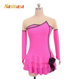 Dresses Customised Dress For Figure Skating Competition Women's Children's Rhythmic Gymnastics Performance Rose Red Performance Dress