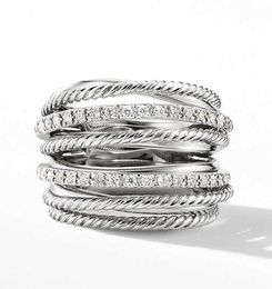 Huitan Silver Colour Multiple Row Rings Shiny Cz Metallic Ol Style Office Lady Versatile Finger Rings for Women Fashion Jewellery Q076250082