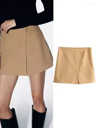 Women's Shorts Spring Women Criss-Cross Skirts Elegant High Waist Solid Casual Simple Skirt Summer 2024 Fashion