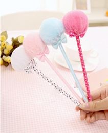 Stationery Bow Plush Fur Ball Pen School Office Ballpoint Pen Girl Gift G6489122966