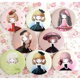 Compact Mirrors Girls039 Mini Pocket Cosmetic Compact Mirrors Small Cute Cartoon Hand Mirror Makeup Tools Wedding Gift Favors1037525 D Dhjed