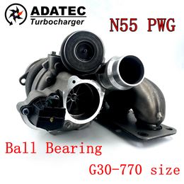 PWG-Ball Bearing N55 Hybrid Turbo For BMW 135i 335i X3 X5 X6 18539700001 Upgrade Turbine 7636426 7643115 7648913 G30-770 Size