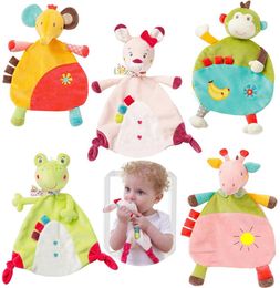 5styles Infant Baby Soft cartoon Towel newborn Soft Skin Deer Cat Frog Monkey Elephant Plush Comforting toy FFA16627418913