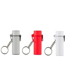 Waterproof Lighter Case Windproof 3 colors Transparent red grey popular Lanyard for Keys Chain straps7788775