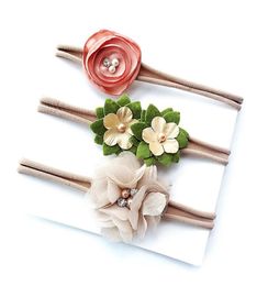 gift ribbon Baby Headbands Flower 3pcs Set Girls Nylon Chiffon Pearl Elastic Headbands Fashion Rhinestone Boutique Headband Hair A1966623