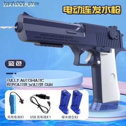 Sand Play Water Fun Gun Toys Electric Water Gun Desert Eagle Toy Gun Fully Automatic Water Pistol Beach Toys For Children Boys Summer Outdoor Games 230720 Q240307