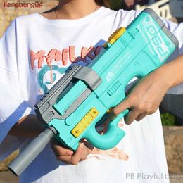 Gun Toys Summer P90 Water Gun Electric high-speed Water Blaster large-capacity New Swimming pool party toys Children gifts AC80