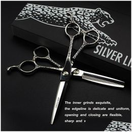 Scissors & Shears 6 Inch Hairdressing Scissors Professional High Quality Hair Cuttingaddthinning Sets Salon Shears Barber Tools Shop D Dhv3C