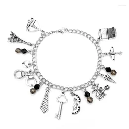 Charm Bracelets MQCHUN Fashion Handcuffs Heart Mask Key Movie Jewellery 50 Fifty Shades Of Grey Crystal Beads Bracelet Bangle