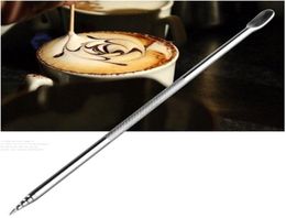 Barista Cappuccino Espresso Coffee Decorating Latte Art Pen Tamper Needle Creative Stainless Steel Fancy Coffee Stick Tools DBC BH8132982