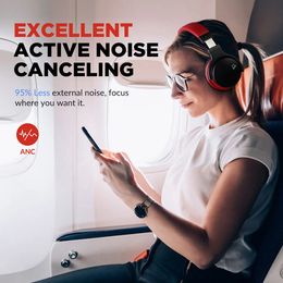 E7-C ANC Wireless Headphones Bluetooth Headset Active Noise Cancelling Headphones Ear Buds Head Phone For iPhone Xiaomi