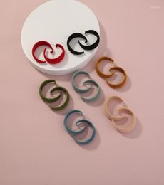 Hoop Huggie Simple Gold C Shape Frame Autumn And Winter Suede Earrings Women Fashion Jewellery Street Style Geometry7540771