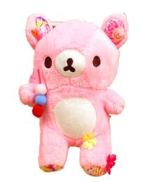 22cm Kawaii Sakura Pink Bear Plush Toys Rilakkuma Bears Doll Soft Stuffed Bear Animals Plush Toy Kids Pillow Girls Gift7411737