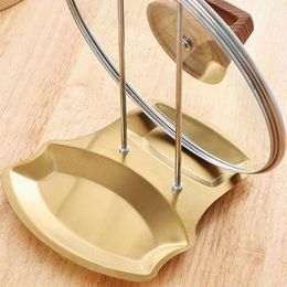 Kitchen Storage Silver/Gold Stainless Steel Pot Lid Holder Stable Practical And Spoon Rest Shelf Detachable Soup Rests