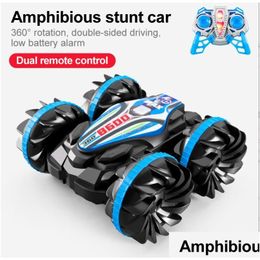 Electric/Rc Car Childrens Gift Four-Wheel Drive Off-Road Vehicle Remote Control For Street Stalls Amphibious Dual Sided Driving Deform Dhxc4