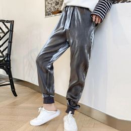 Pants 2021 Autumn England style unique Glossy feet pants men casual Glossy beam pants for men trousers,size MXXL