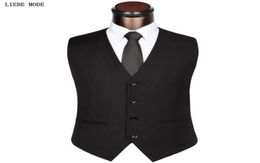 Mens Black Grey Wedding Suit Vests For Men Slim Fit Dress Vest Male Formal Tuxedo Waistcoat Business Casual Sleeveless Jacket 21091177088