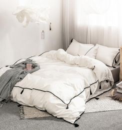 Pendant Tassels Bedding Sets Comfort Cotton Quilt Cover 3 Pics Duvet Cover Bedding Suits Bedding Supplies Home Textiles8628761