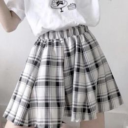 Skirt Qweek Kawaii Plaid Skirts Women Japanese Soft Girl Cute Highwaisted Mini Short Skirt Korean Fashion School Uniform Jk Alt