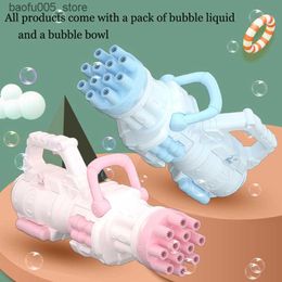 Novelty Games Bubble Gun Electric Automatic So Rocket Bubbles Machine Kids Portable Outdoor Party Toy LED Light Blower Toys Children Gift 220704 Q240307