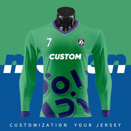 Wholesale Custom Sublimated Mash Polyester Fabric Printed Youth Soccer Jersey Shirts Long Sleeve Football Shirt For Men WOX1130 240228