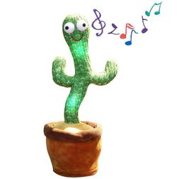 Cartoon electric plush toy can sing 120 dance music luminous cactus recording learn to talk doll2374897