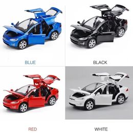 1 32 Model-X Alloy Car Diecast Model Toy Vehicle Sound And Light Pull Back Metal Car Simulation Collection Gifts Toys Boys 240229