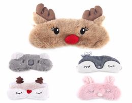 Christmas Deer Eye Sleep Mask for Sleeping Blindfold Cute Animal Eye Cover Mask Christmas Deer Winter Cartoon Nap Eye Shade Sleepi1657305